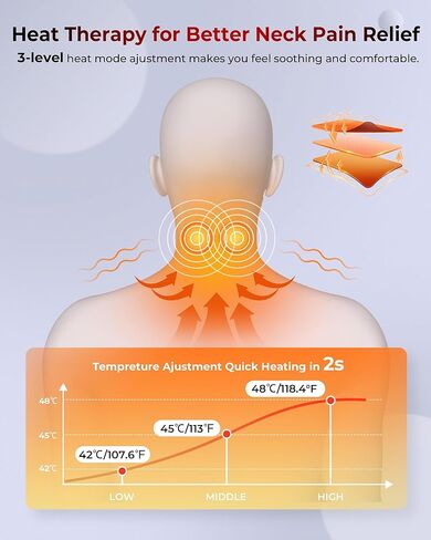 نقالة ساخنة للرقبة مع العلاج بالضوء الأحمر، جهاز جر عنق الرحم اللاسلكي لتخفيف آلام المفصل الفكي الصدغي واسترخاء الكتف، وسادة تدليك جر الرقبة للاستخدام في المنزل/المكتب، رمادي in Kuwait