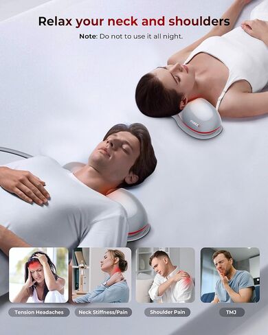 نقالة ساخنة للرقبة مع العلاج بالضوء الأحمر، جهاز جر عنق الرحم اللاسلكي لتخفيف آلام المفصل الفكي الصدغي واسترخاء الكتف، وسادة تدليك جر الرقبة للاستخدام في المنزل/المكتب، رمادي in Kuwait