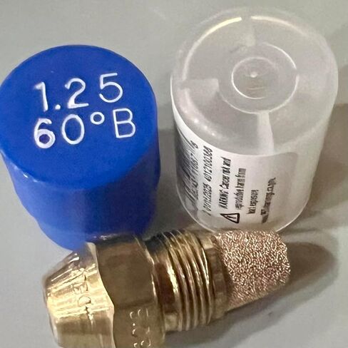 Oil Burner Nozzle, 1.25 60 B, Solid Spray Blue Cap 1.25 60 B Oil Nozzle 1.25 Gallons per minute with a 60 degree Solid Spray in Saudi Arabia