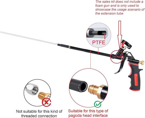 Professional Spray Foam Gun Extension Kit, 6.8 inch Stainless Steel Nozzles with 360-degree rotation, which is used for filling and sealing, sound insulation and noise elimination, etc(Plug in type) in Kuwait