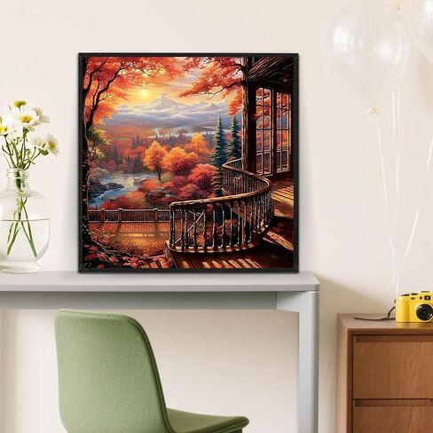 فال Fall Farm Pumpkin Baskting مجموعات اللوحات الماس للبالغين ، وأطقم فنون الماس 5D للمبتدئين البالغين ، و DIY كامل الحفر الماس DIAMOND DOT الطلاء الأحجار الكريمة للبالغين ، وديكور الجدار المنزلي 13.8x13.8 بوصة in Kuwait