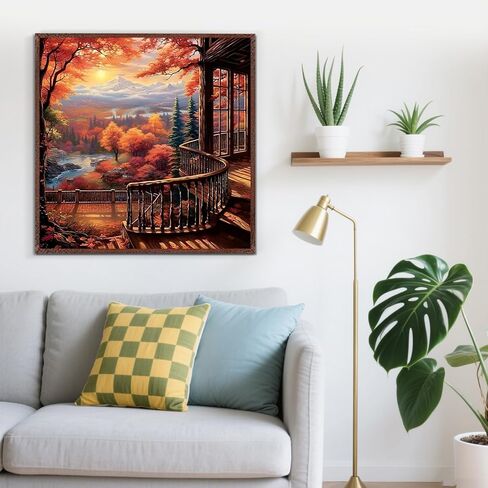 فال Fall Farm Pumpkin Baskting مجموعات اللوحات الماس للبالغين ، وأطقم فنون الماس 5D للمبتدئين البالغين ، و DIY كامل الحفر الماس DIAMOND DOT الطلاء الأحجار الكريمة للبالغين ، وديكور الجدار المنزلي 13.8x13.8 بوصة in Kuwait