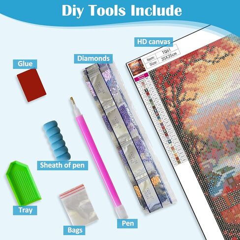 فال Fall Farm Pumpkin Baskting مجموعات اللوحات الماس للبالغين ، وأطقم فنون الماس 5D للمبتدئين البالغين ، و DIY كامل الحفر الماس DIAMOND DOT الطلاء الأحجار الكريمة للبالغين ، وديكور الجدار المنزلي 13.8x13.8 بوصة in Kuwait