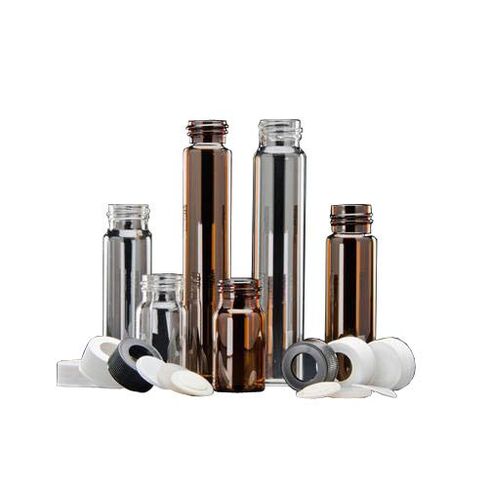 J.G. Finneran 9A-120LB-2 Amber Borosilicate Glass VOA Vial with 24-400 mm Light Blue Open Top PP Cap and PTFE Septa, 40 mL Capacity, Precleaned (Pack of 72) in Saudi Arabia
