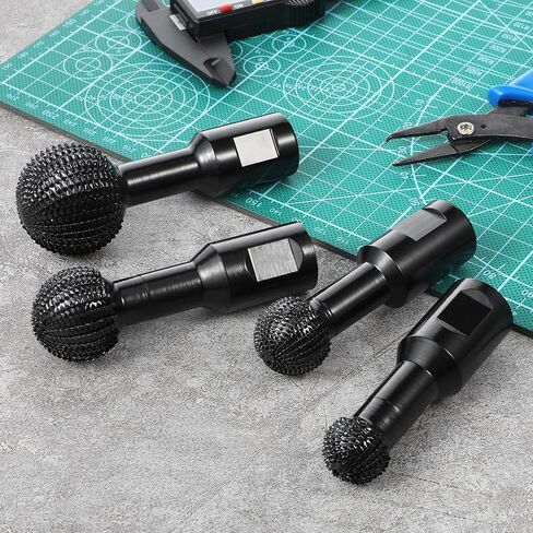 4 Pcs Sphere Rotary Burr Set, Ball Gouge Angle Grinder Attachments, Ball Gouge for Angle Grinder, Spherical Grinding Head Wood Carving Burrs for, Slotting, Engraving,Polishing (Black, 5/8-11 Threads) in Kuwait