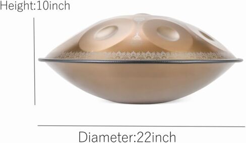 Mandala-Embossed 440Hz Steel Tongue Drum | D Minor 10 Gold Notes Handpan Percussion Instrument in Saudi Arabia