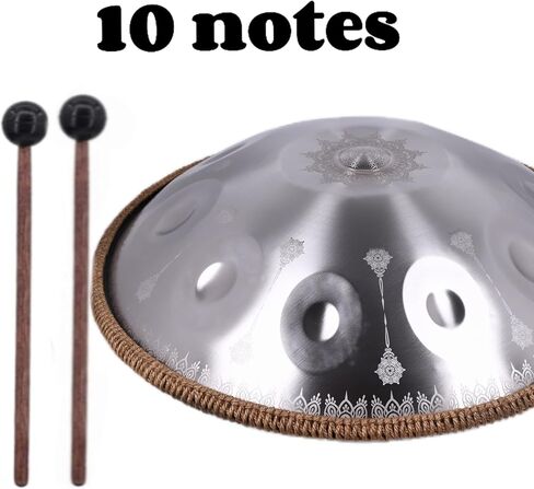 440Hz Steel Tongue Drum with Mandala Pattern, D Minor 10 Notes Handpan Percussion Instrument in Saudi Arabia