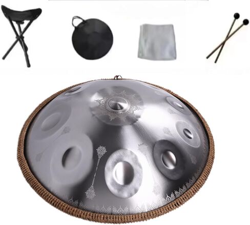 440Hz Steel Tongue Drum with Mandala Pattern, D Minor 10 Notes Handpan Percussion Instrument in Saudi Arabia
