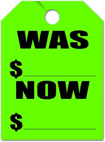 Donkey Auto Products was/Now Price Mirror Hang Tags (50 per Pack) - Car Signs (Yellow) in Kuwait