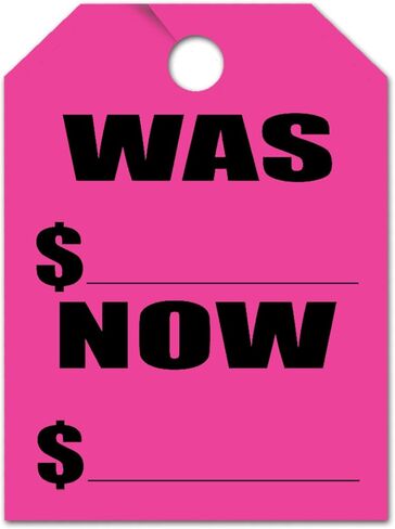 Donkey Auto Products was/Now Price Mirror Hang Tags (50 per Pack) - Car Signs (Yellow) in Kuwait