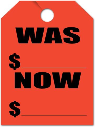 Donkey Auto Products was/Now Price Mirror Hang Tags (50 per Pack) - Car Signs (Yellow) in Kuwait