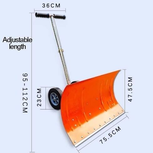 أداة دفع الثلج الدوارة من ELEFOCUS، إمالة بـ 5 أوضاع، شفرة فولاذية مقاس 47.5 × 75.5 سم مع عجلات مطاطية لإزالة الثلج بكفاءة in Kuwait