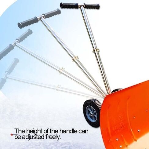 أداة دفع الثلج الدوارة من ELEFOCUS، إمالة بـ 5 أوضاع، شفرة فولاذية مقاس 47.5 × 75.5 سم مع عجلات مطاطية لإزالة الثلج بكفاءة in Kuwait