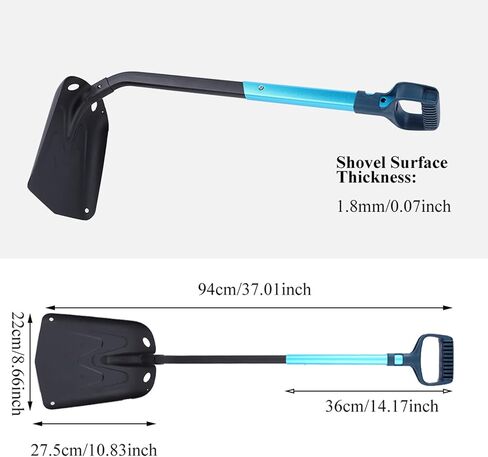 Snow Shovel for Car Aluminium Alloy Outdoor Multifunction Long Handle Folding Snow Mud Shovel Aluminium Alloy for Climbing Camping Tool for Cars Snowmobiles Camping in Saudi Arabia