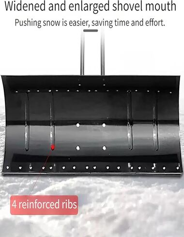 دافعة الثلج المتدحرجة من ELEFOCUS، مجرفة ثلج شديدة التحمل مع مقبض ارتفاع قابل للتعديل وشفرة اتجاهية للممرات (75 × 43 سم / 29 × 17 بوصة) in Kuwait