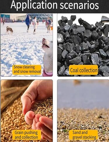دافعة الثلج المتدحرجة من ELEFOCUS، مجرفة ثلج شديدة التحمل مع مقبض ارتفاع قابل للتعديل وشفرة اتجاهية للممرات (75 × 43 سم / 29 × 17 بوصة) in Kuwait