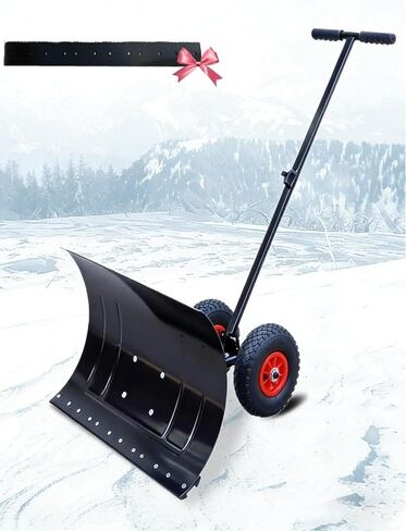 ELEFOCUS Wheeled Snow Shovel, Snow Removal Shovel, Rolling Snow Pusher for Winter, Adjustable Handle Height and Shovel Direction(Single-Handle) in Kuwait