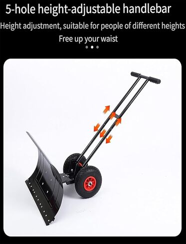 ELEFOCUS Multi-Purpose Snow Pusher with Wheels, Adjustable Carbon Steel Blade Dual Handle for Snow, Grain Harvest(100x43cm/39x17in) in Saudi Arabia