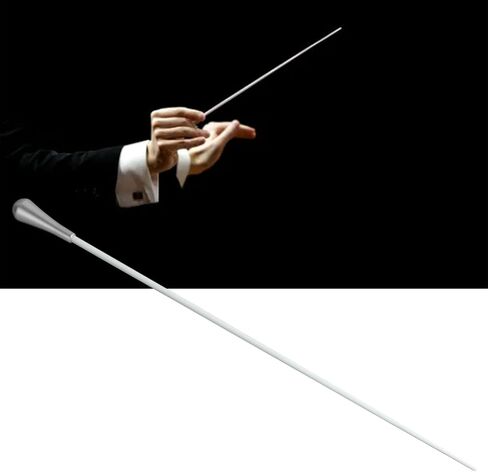 SUNGOOYUE Conductor Baton Music Baton, Professional Orchestra Baton with Balanced Weight Distribution for Conductors Teachers Music Directors (Silver) in Kuwait