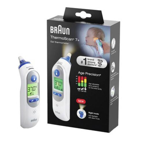 Braun ThermoScan 7+, IRT6525WE Infrared Fever Thermometer Preheated Measuring Tip in Saudi Arabia