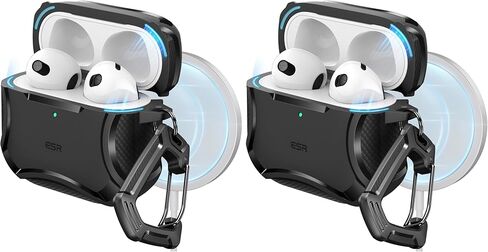 ESR for AirPods Pro 2nd Generation Case (HaloLock), Compatible with Airpods Pro Case 2nd/1st Gen (2023/2022/2019), Compatible with MagSafe, Powerful Drop Protection, Magnetic Lid, Black in Kuwait