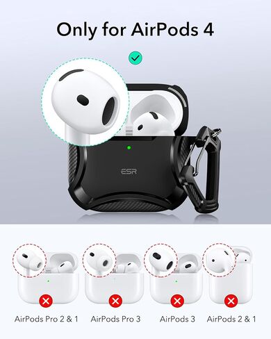 ESR for AirPods Pro 2nd Generation Case (HaloLock), Compatible with Airpods Pro Case 2nd/1st Gen (2023/2022/2019), Compatible with MagSafe, Powerful Drop Protection, Magnetic Lid, Black in Kuwait