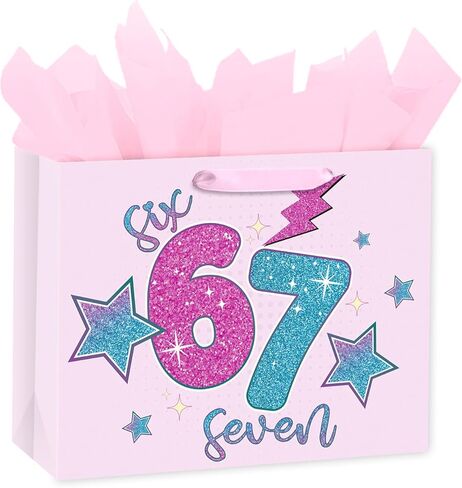 Loveinside Rainbow Gift Bag, Colorful Hearts Design, Medium Size Bag with Tissue Paper, Tag, Greeting Card, Ideal for fo Diversity Rainbow Celebrations, Birthday, Holiday, 13" x 5" x 10", 1 Pcs in Kuwait