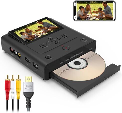 VHS إلى المحول الرقمي ، مسجل DVD لتسجيل التلفزيون ، VHS/VCR/Camcorder إلى جهاز USB/بطاقة SD/HDD ، WIFI للهاتف الذكي إلى DVD/USB/SD/HDD ، -R】 in Kuwait