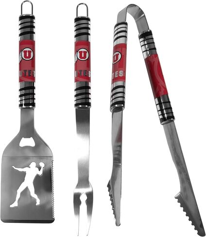 Siskiyou Sports NCAA Utah Utes 3 قطع من أدوات الشواء Tailgater، مقاس واحد، ألوان الفريق in Kuwait