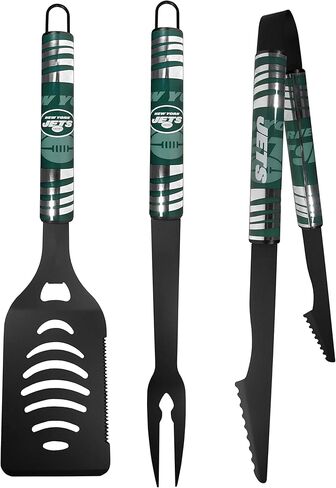 مجموعة Siskiyou Sports NFL New York Jets 3 قطع للشواء باللون الأسود، مقاس واحد in Kuwait