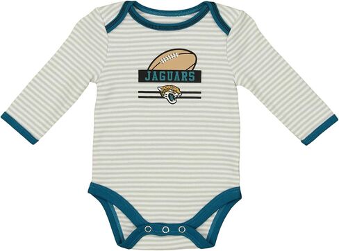 OuterStuff NFL Newborn (0M-12M) Team Color Creeper، مجموعة مريلة وبنطلون، Jacksonville Jaguars 6-9 أشهر in Saudi Arabia