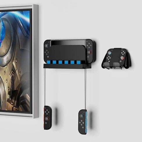 حامل معدني على الحائط من ZYTHRONE لجهاز Nintendo Switch 2، ملحقات أرفف أدوات التثبيت على الحائط مع 12 حامل بطاقات ألعاب و2 دعامة Joy Con وخطاف واحد، وحدة تحكم للتخزين الآمن بالقرب من التلفزيون in Kuwait