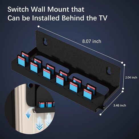 حامل معدني على الحائط من ZYTHRONE لجهاز Nintendo Switch 2، ملحقات أرفف أدوات التثبيت على الحائط مع 12 حامل بطاقات ألعاب و2 دعامة Joy Con وخطاف واحد، وحدة تحكم للتخزين الآمن بالقرب من التلفزيون in Kuwait