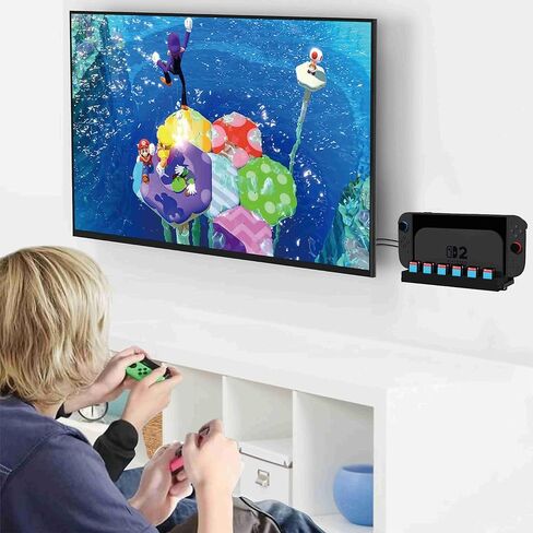 حامل معدني على الحائط من ZYTHRONE لجهاز Nintendo Switch 2، ملحقات أرفف أدوات التثبيت على الحائط مع 12 حامل بطاقات ألعاب و2 دعامة Joy Con وخطاف واحد، وحدة تحكم للتخزين الآمن بالقرب من التلفزيون in Kuwait