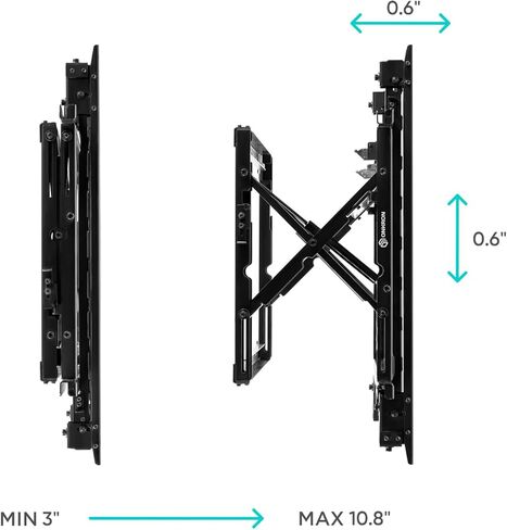 ONKRON Video Wall Mount for 50-70 Inch Digital Video Walls & Boards up to 110 lbs, Pop Out TV Mount System max VESA 600x600, Digital Signage Mount/Commercial Video Wall Mounting System Black in Saudi Arabia