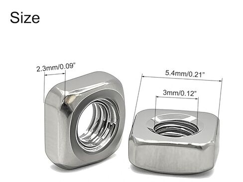 NACX M3 Square Nuts, Metric Coarse Thread Nuts, 304 Stainless Steel Fastener, 250Pcs in Saudi Arabia