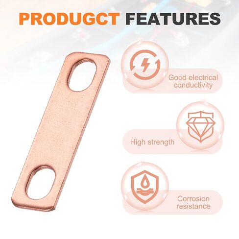 MECCANIXITY 4 Pcs Bus Bars Connector Bus Bar, Hole Spacing 1.18" Thickness 1.5MM for Lithium Battery 3.2V 50Ah 100Ah 280Ah LiFePO4 Cells, Copper Red in Saudi Arabia