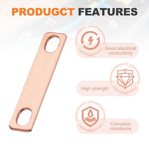 MECCANIXITY 8 Pcs Bus Bars Connector Bus Bar, Hole Spacing 1.57" Thickness 1.5MM for Lithium Battery 3.2V 50Ah 100Ah 280Ah LiFePO4 Cells, Copper Red in Saudi Arabia