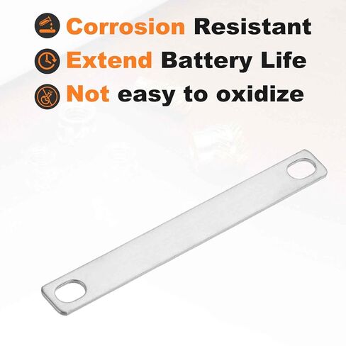 MECCANIXITY 4 Pcs Bus Bars Connector Bus Bar, Hole Spacing 3.15" Thickness 1.5MM Nickel-Plated Surface for Lithium Battery 3.2V 50Ah 100Ah 280Ah LiFePO4 Cells, Silver in Saudi Arabia