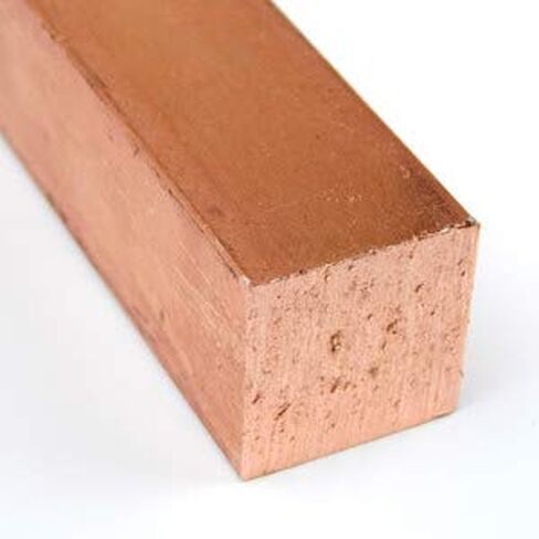 110 Copper Square Bar, Unpolished (Mill) Finish, H04 Temper, ASTM B187, 1/4" Thickness, 1/4" Width, 24" Length, OnlineMetals in Kuwait