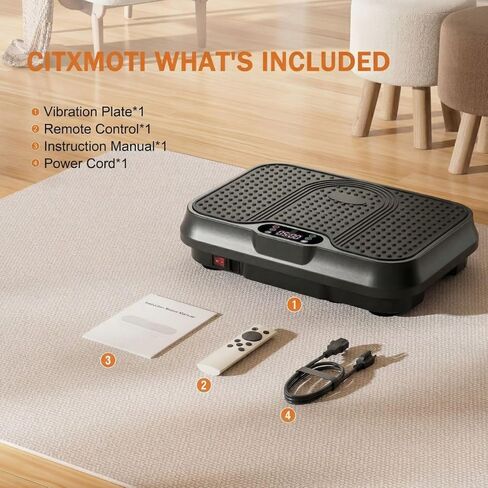 آلة تمرين لوحة الاهتزاز، لوحة اهتزاز صغيرة مدمجة لفقدان الوزن التصريف اللمفاوي، منصة لياقة بدنية لكامل الجسم بسعة 400 رطل للمنزل والنساء والرجال (أسود-S) in Kuwait