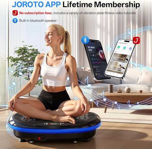 آلة تمرين لوحة الاهتزاز 4D من JOROTO، لوحة اهتزاز عالية الكثافة قابلة للتعديل وسرعة عالية يمكن التحكم فيها من خلال التطبيق لفقدان الوزن والتصريف اللمفاوي، معدات تمرين شاكر الجسم بالكامل للنساء in Kuwait