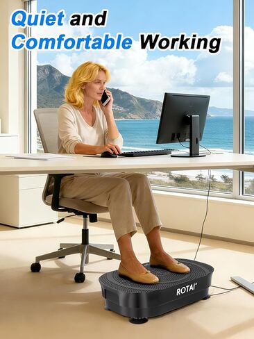 آلة تمرين لوحة الاهتزاز - منصة لياقة بدنية لكامل الجسم لفقدان الوزن والتصريف اللمفاوي وحرق الدهون، لوحة اهتزاز قابلة للتعديل للنساء والرجال باللون الأسود in Kuwait