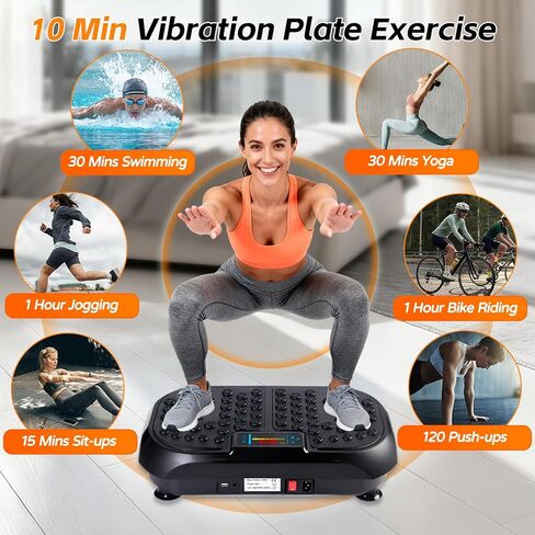 Vibration Plate Exercise Machine, Vibrating Plate for Lymphatic Drainage, Full Body Vibration Plate Fitness Platform Stand Board Shaker, Workout Vibrate Waver Sport Gym Gifts for Weight Loss Women Men in Kuwait