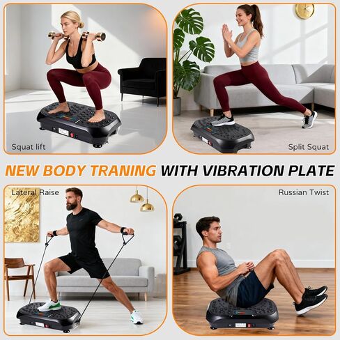 Vibration Plate Exercise Machine, Vibrating Plate for Lymphatic Drainage, Full Body Vibration Plate Fitness Platform Stand Board Shaker, Workout Vibrate Waver Sport Gym Gifts for Weight Loss Women Men in Kuwait