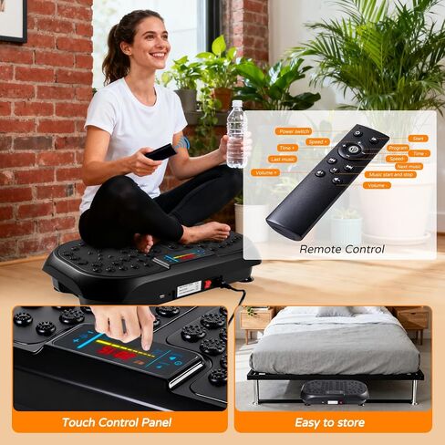 Vibration Plate Exercise Machine, Vibrating Plate for Lymphatic Drainage, Full Body Vibration Plate Fitness Platform Stand Board Shaker, Workout Vibrate Waver Sport Gym Gifts for Weight Loss Women Men in Kuwait