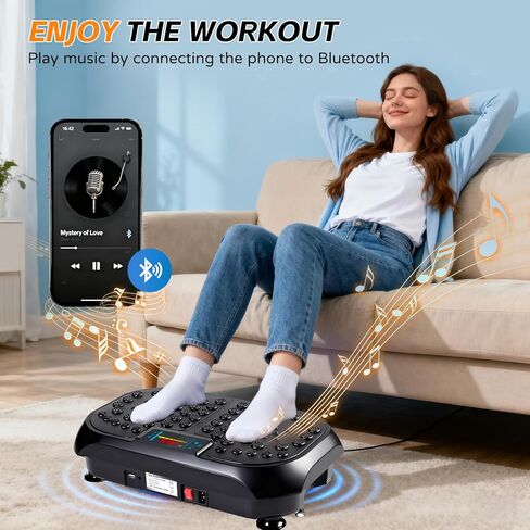 Vibration Plate Exercise Machine, Vibrating Plate for Lymphatic Drainage, Full Body Vibration Plate Fitness Platform Stand Board Shaker, Workout Vibrate Waver Sport Gym Gifts for Weight Loss Women Men in Kuwait