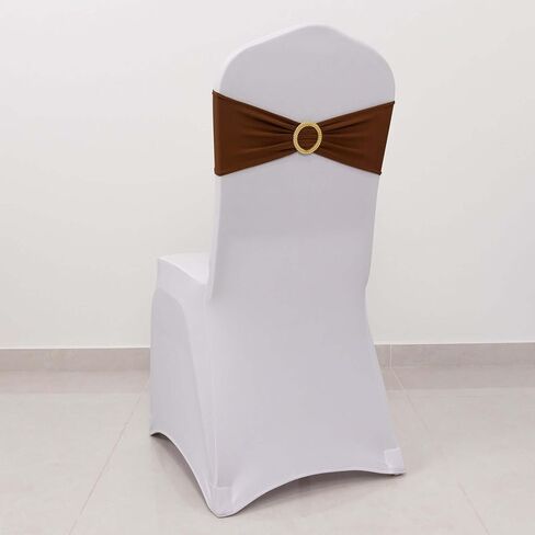 Efavormart 5 Pack Pink Stretch Spandex Chair Sashes Covers with Silver Diamond Sash Pin Banquet Chair Band for Event Décor in Saudi Arabia