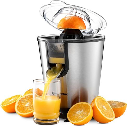 Eurolux Electric Orange Juicer, Sleek Effortless Citrus Juice Squeezer for Lemon, Lime, Grapefruit | Powerful Motor, Easy to Clean, Removable Dishwasher-Safe Parts in Saudi Arabia