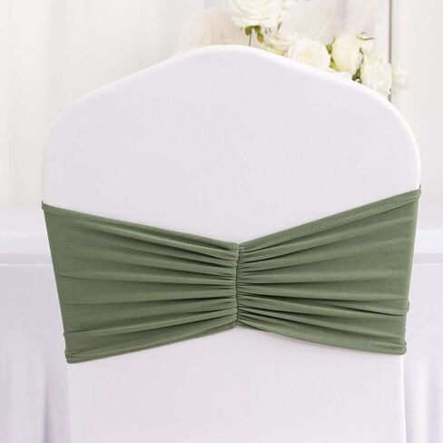 Efavormart 5 Pack Black Wide Ruffled Spandex Chair Sash Band - 8"x13" in Saudi Arabia